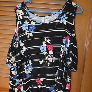 Elle XXL Cold Shoulder Floral Shirt